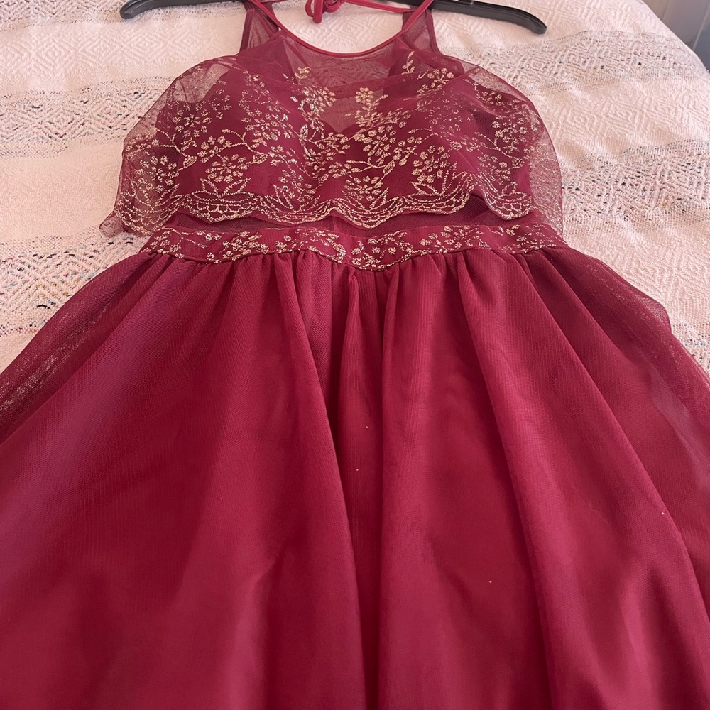 Burgundy Long Prom Dress Size 3